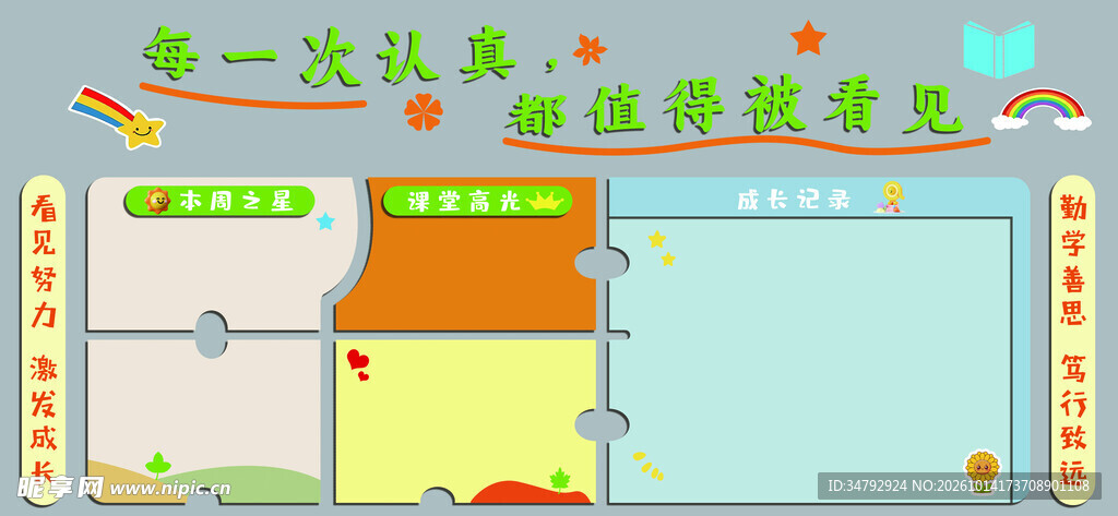 卡通班级文化宣传展板