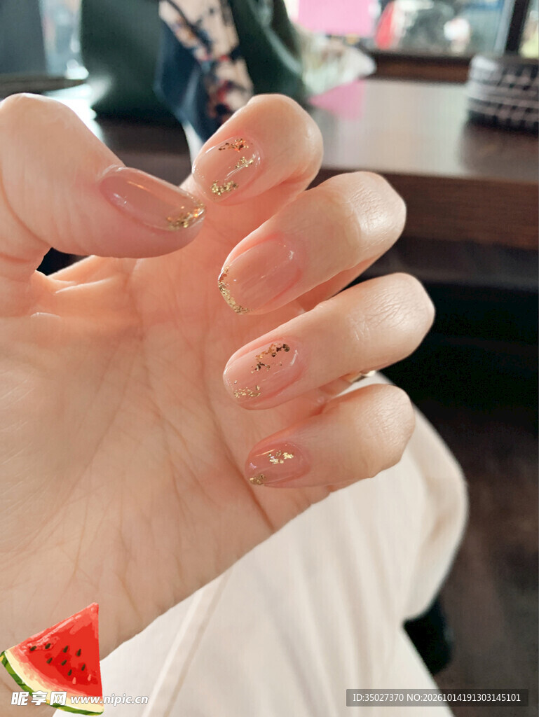 手掌美甲特写