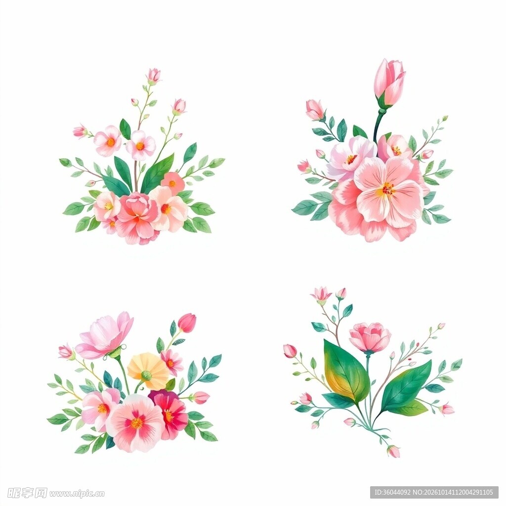 水彩花卉素材