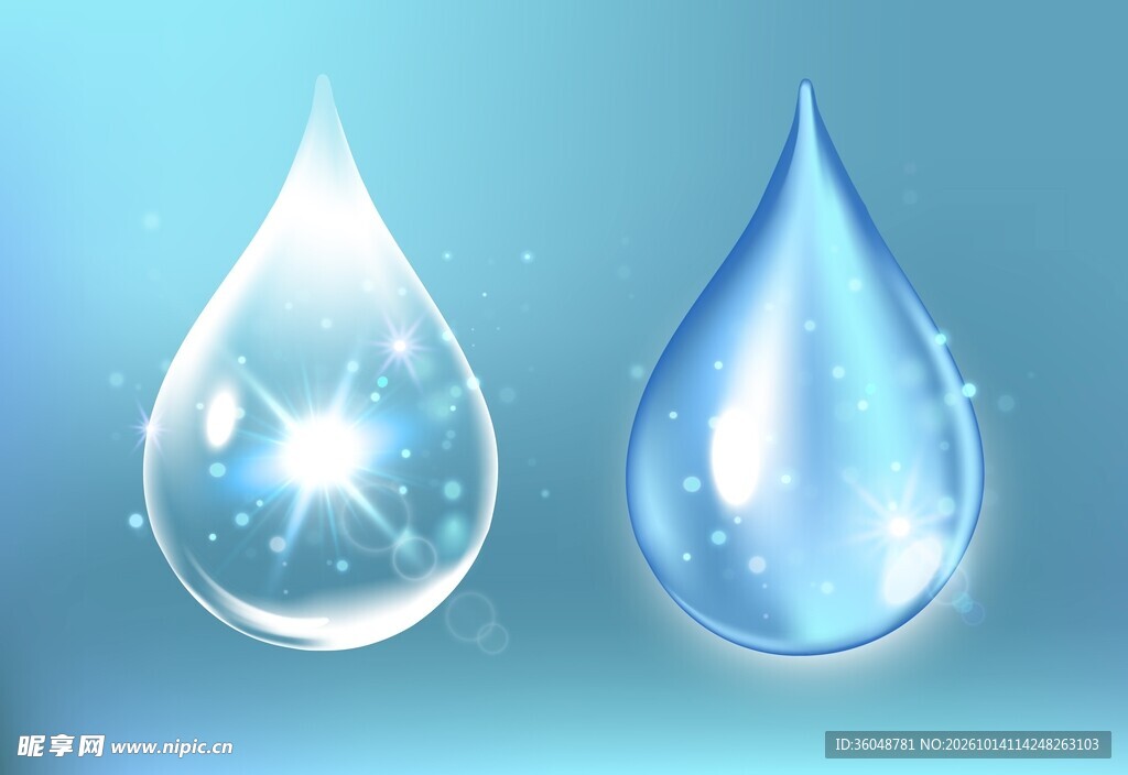 蓝色水滴素材