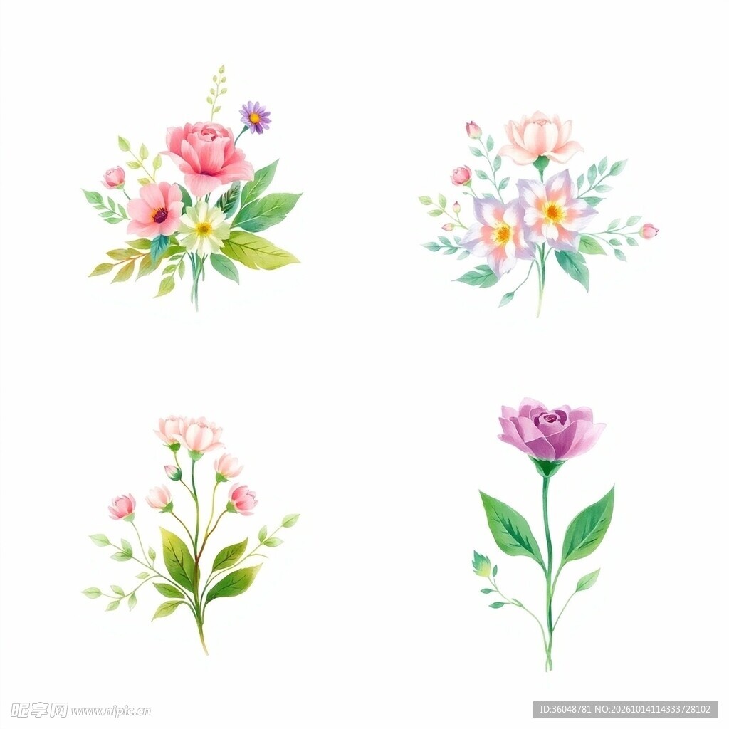 水彩花卉素材
