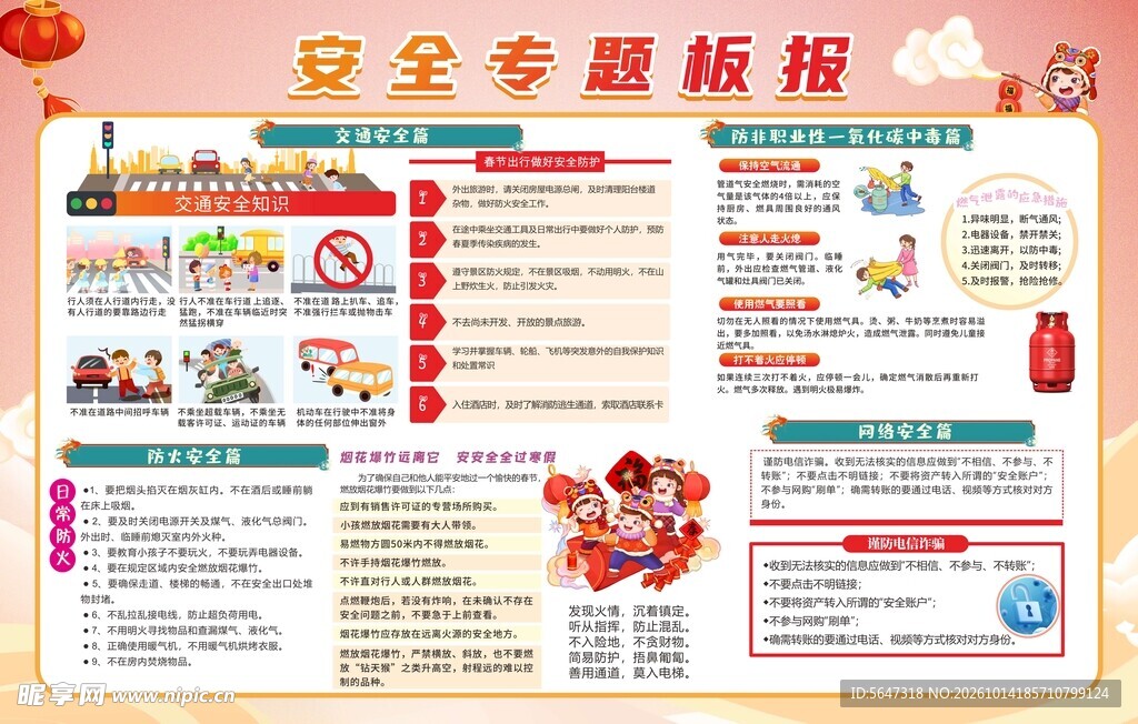 寒假安全专题板报