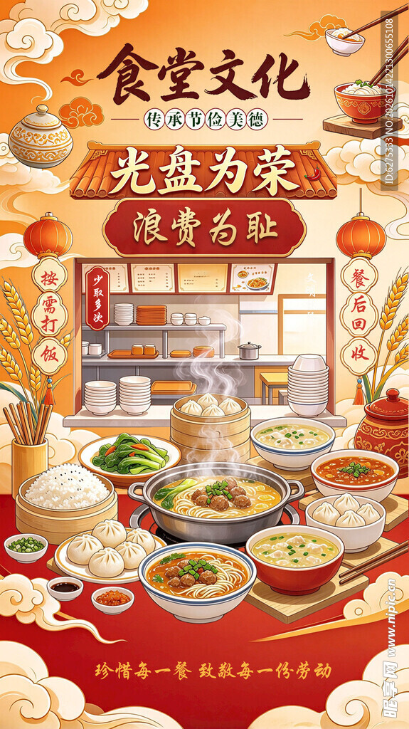 食堂文化光盘为荣宣传海报