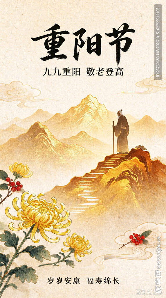 重阳节国风敬老主题海报
