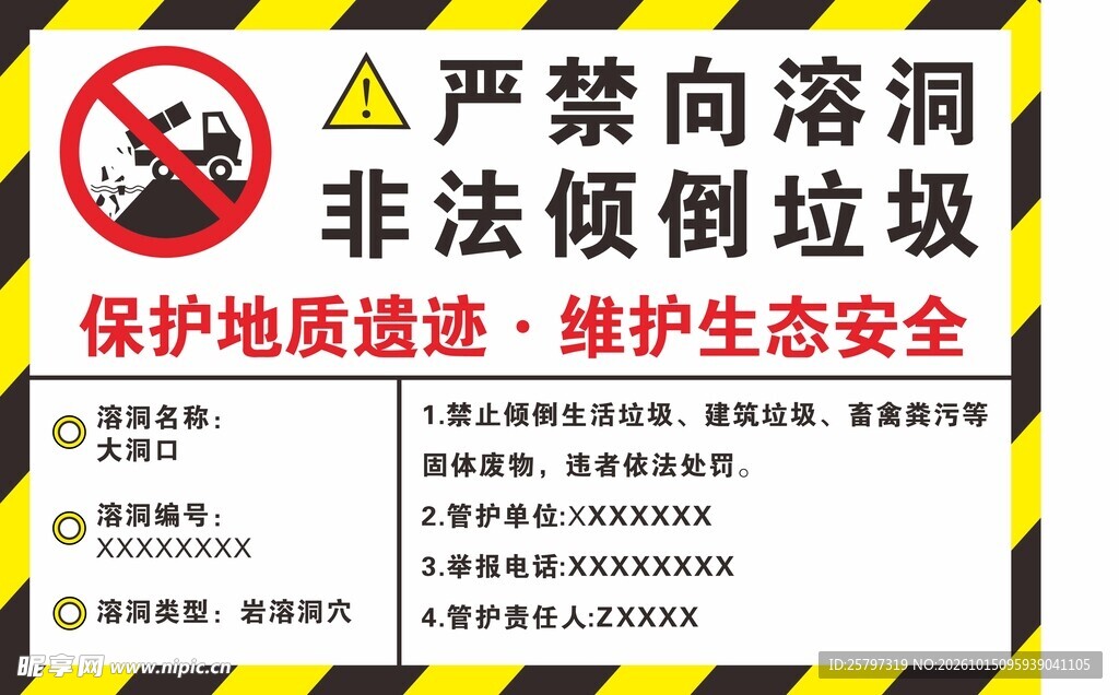 溶洞警示牌