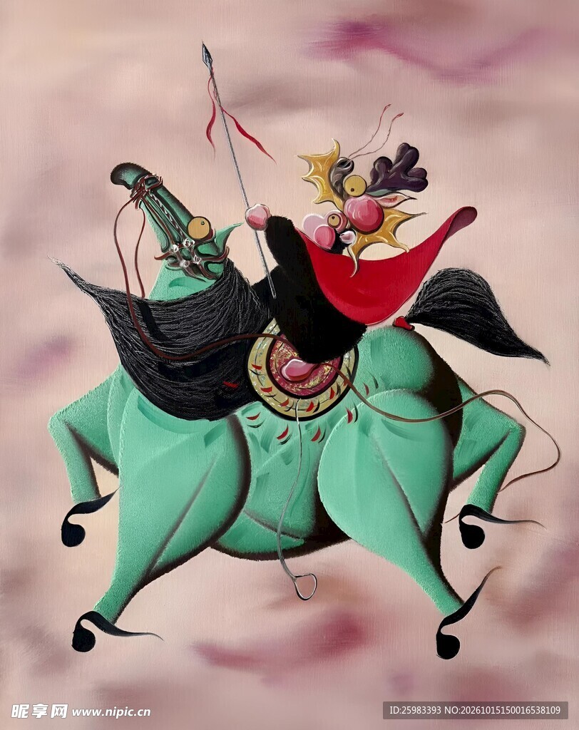 骑马武将插画