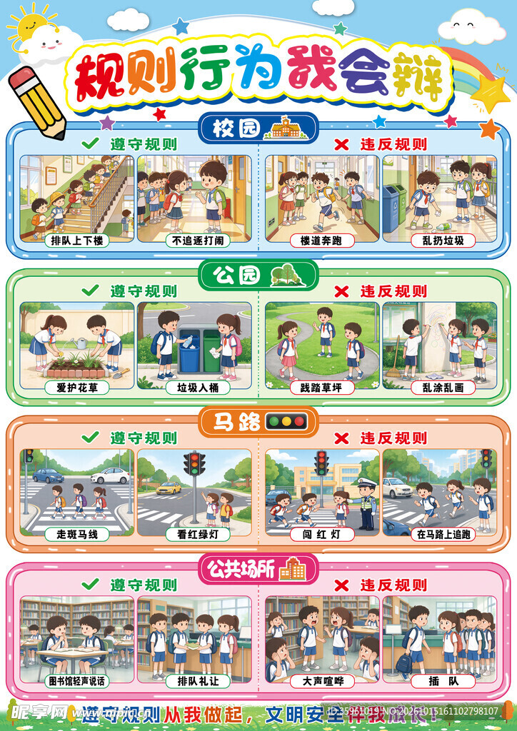 规则行为我会辨科普展板