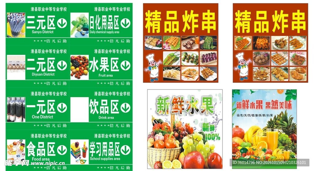 超市分区指示牌