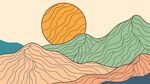 山水线稿插画