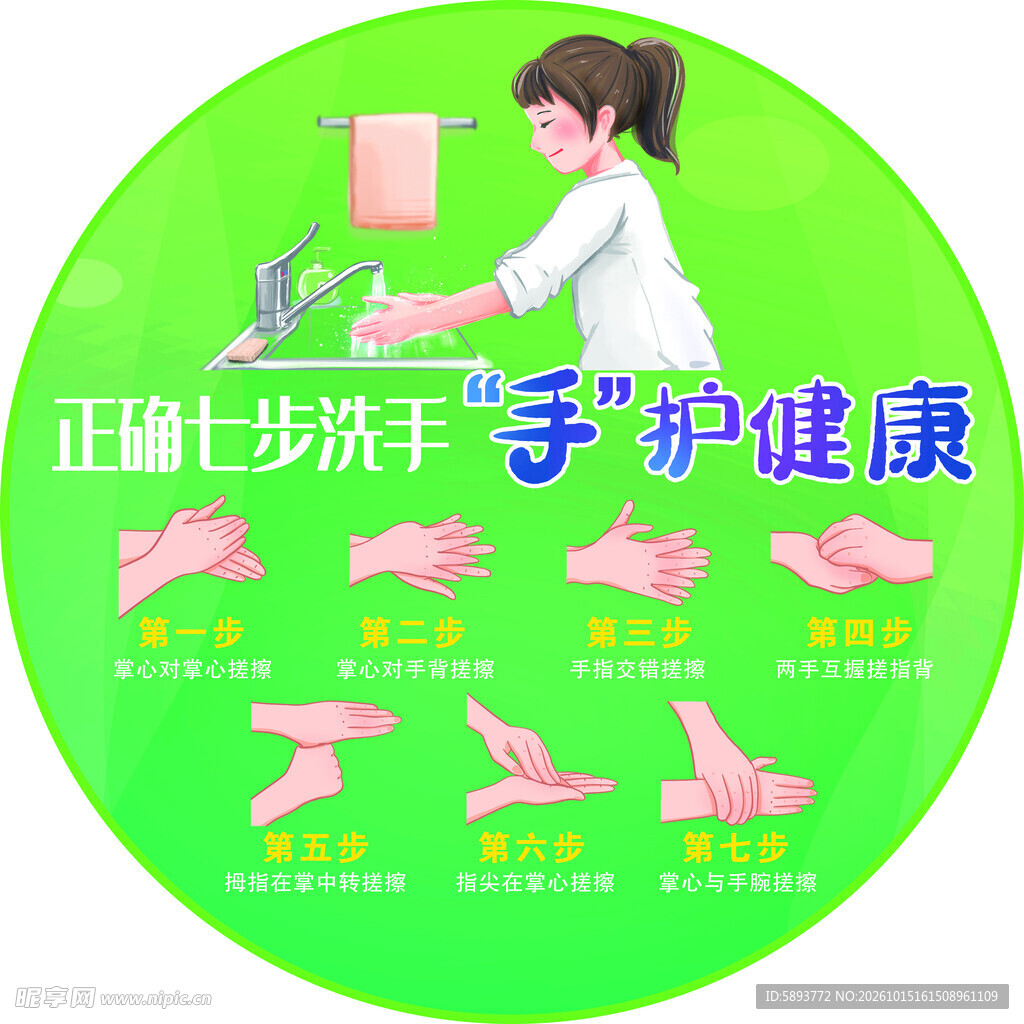 七步洗手法宣传海报