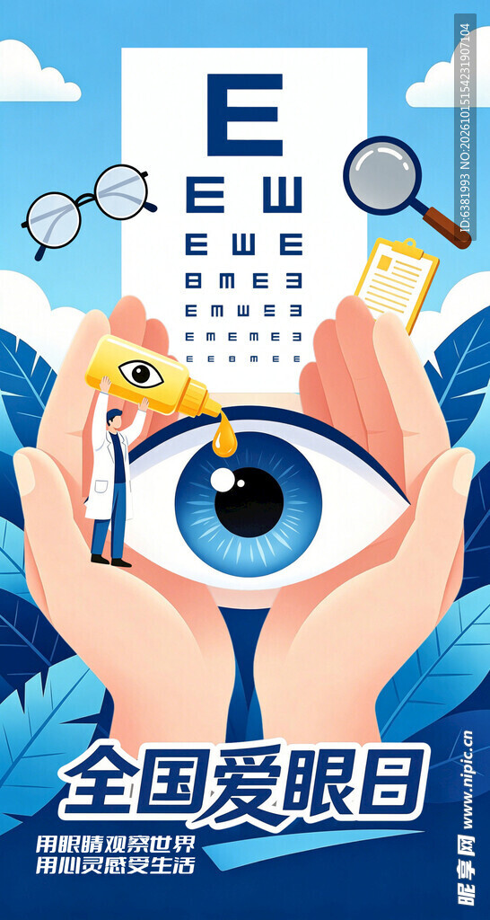 全国爱眼日护眼主题插画