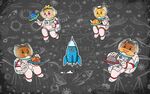 萌趣太空小熊宇航员