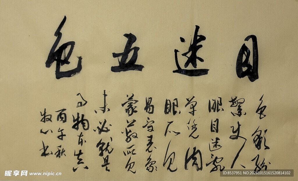 目迷五色 杨克东书法作品