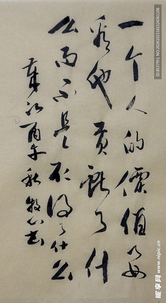 一个人的价值 书法作品 文字 