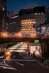 城市暮色街景