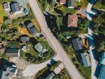 航拍乡村道路民居景观