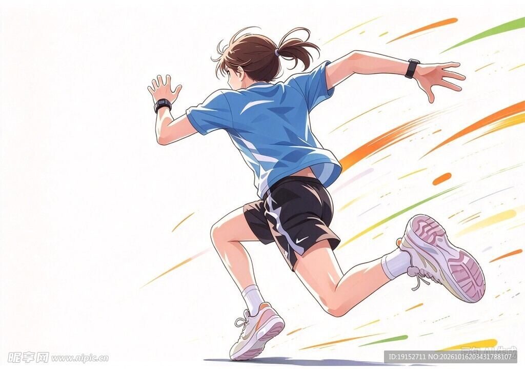 动感奔跑运动女孩