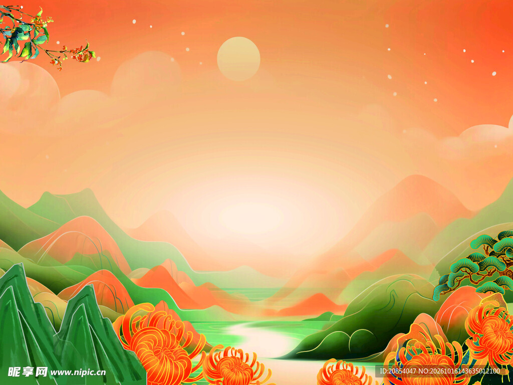 橙色重阳背景