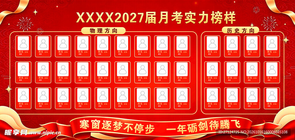 校园最新月考光荣榜