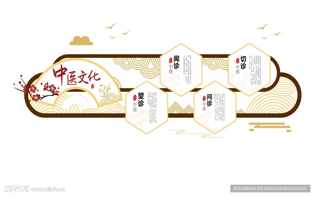 中医文化古风标题栏单层平面图