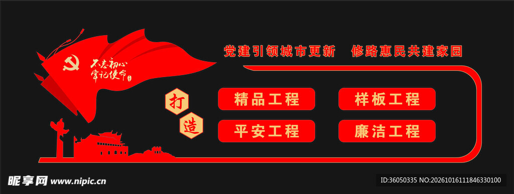 不忘初心文化墙