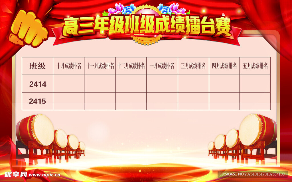 高三年级班级成绩擂台赛