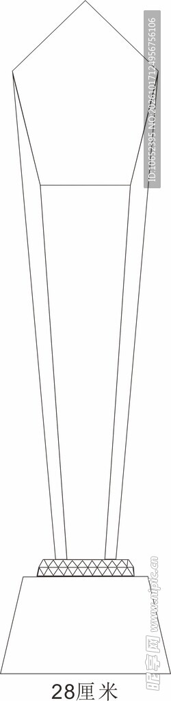 简约水晶奖杯线稿