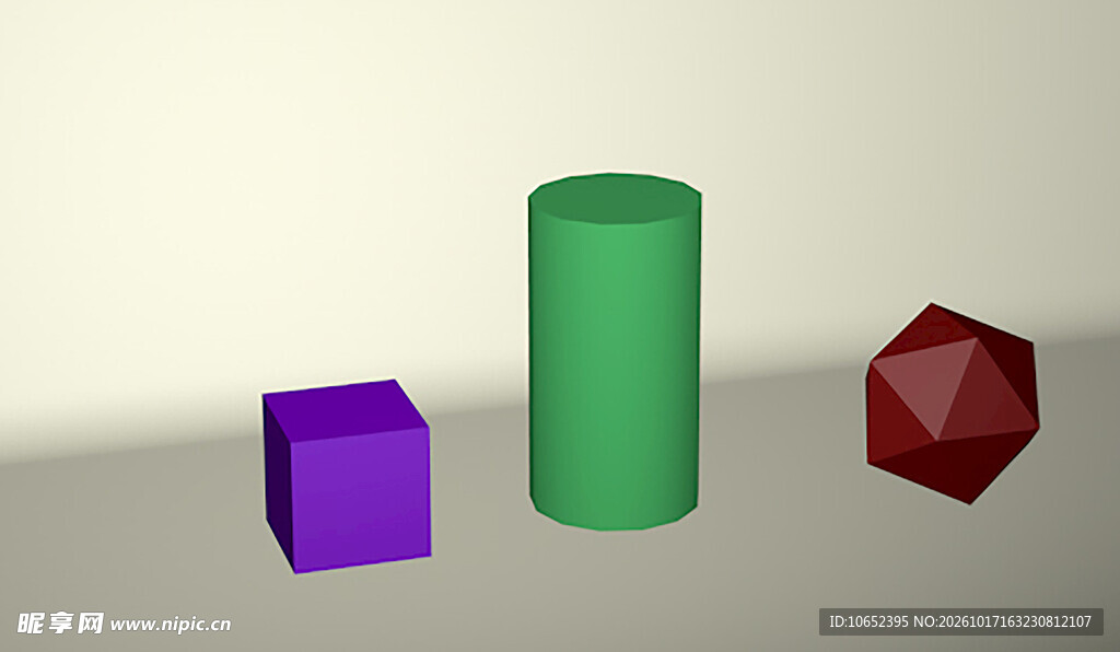 彩色3D几何体组合