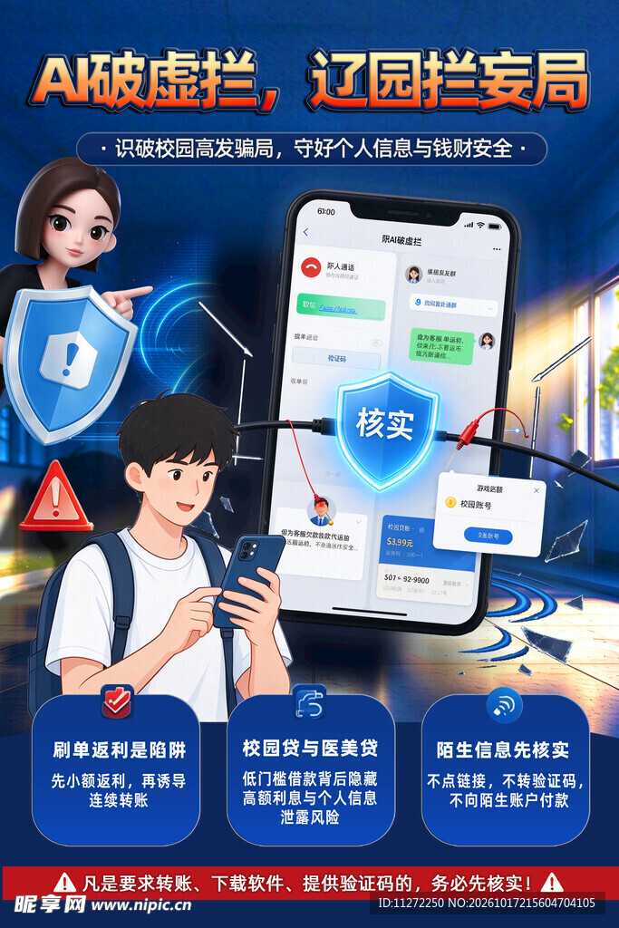 AI反诈防骗宣传海报