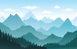 风景优美的全景画和山