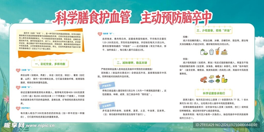 科学膳食护血管 主动预防脑卒中