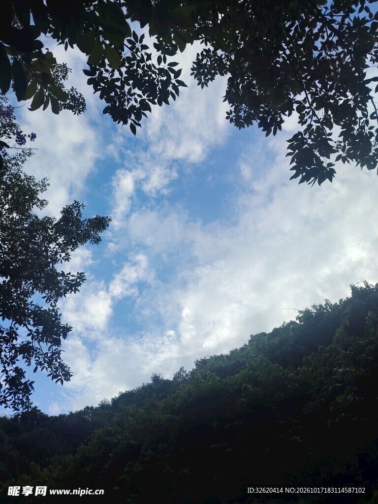 山野林间晴空云景