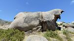 蓝天下山野巨石景观