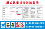 塔式起重机安全验收牌