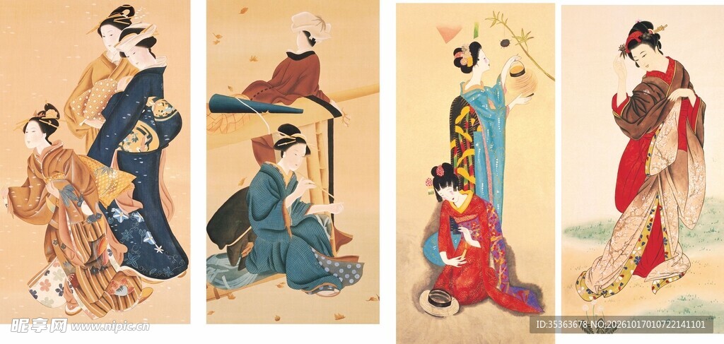 日式古典仕女浮世绘