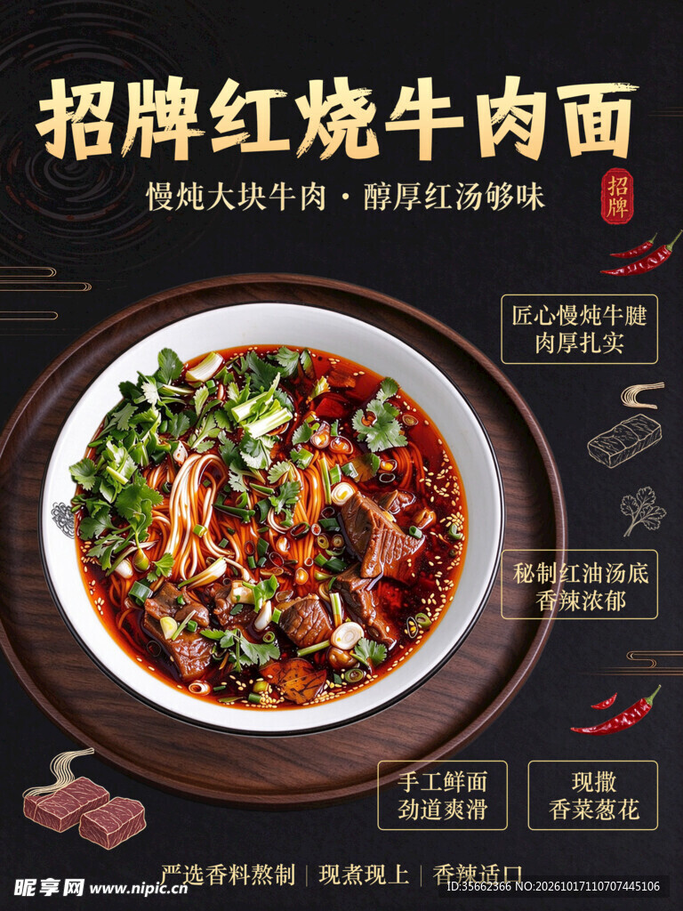 招牌红烧牛肉面宣传海报