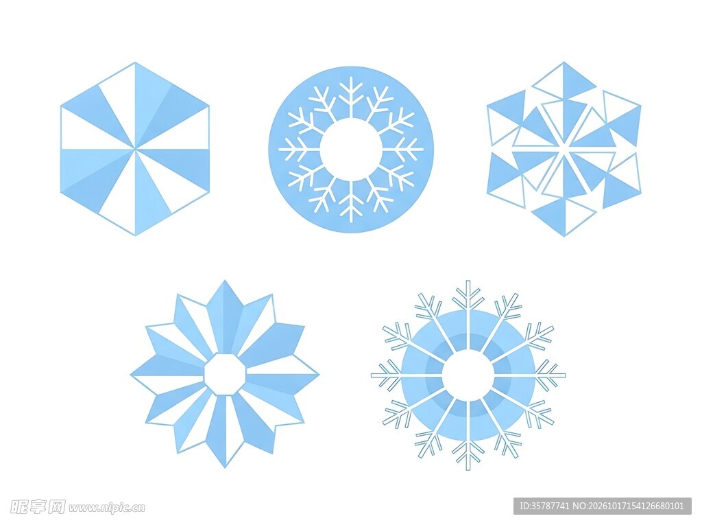 蓝色雪花素材