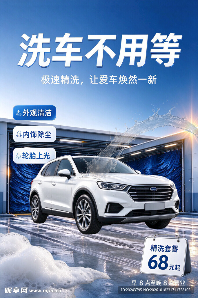 洗车服务促销宣传海报
