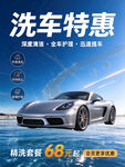 洗车特惠促销海报