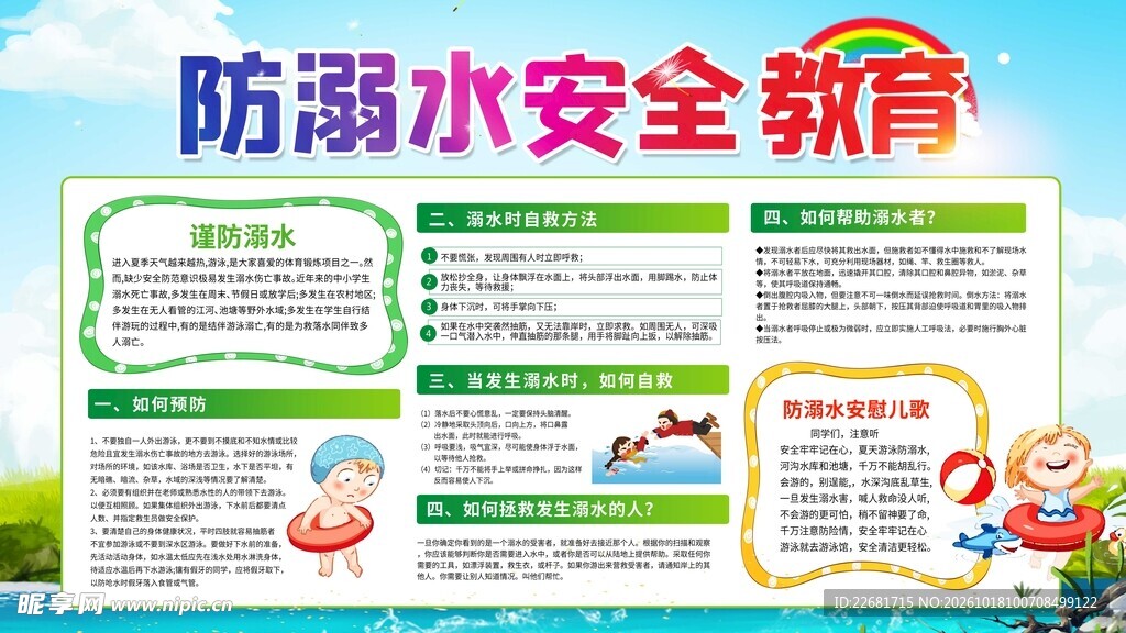 防溺水安全教育宣传栏