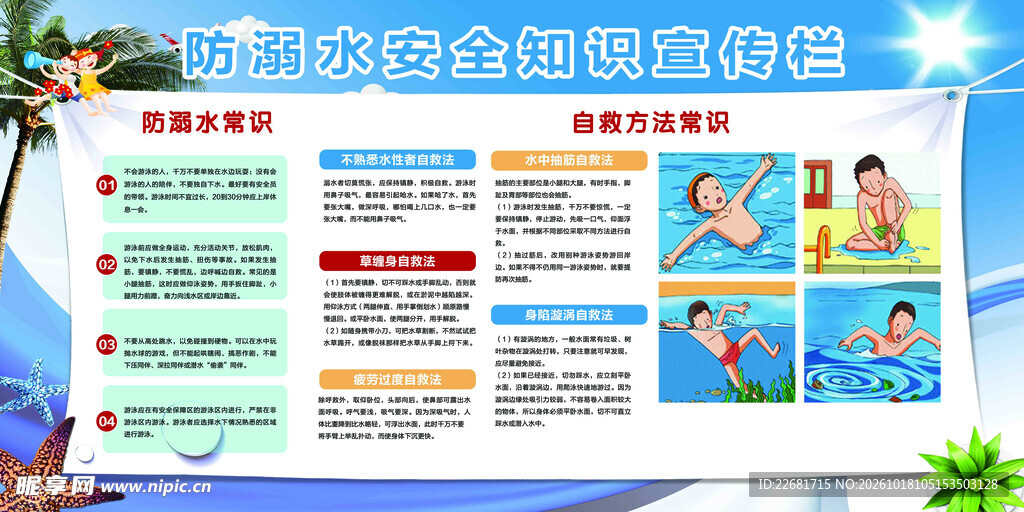 防溺水安全知识宣传栏