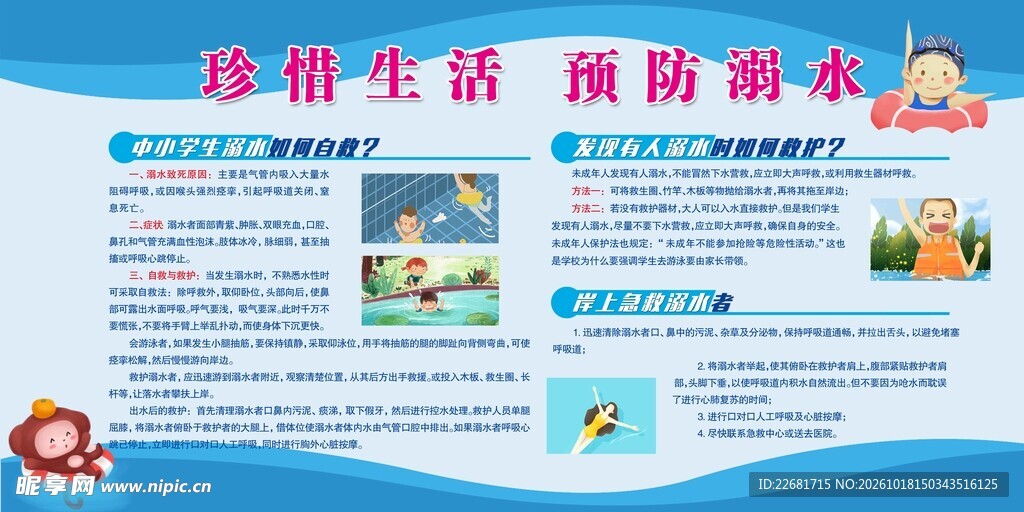 珍爱生命预防溺水宣传栏