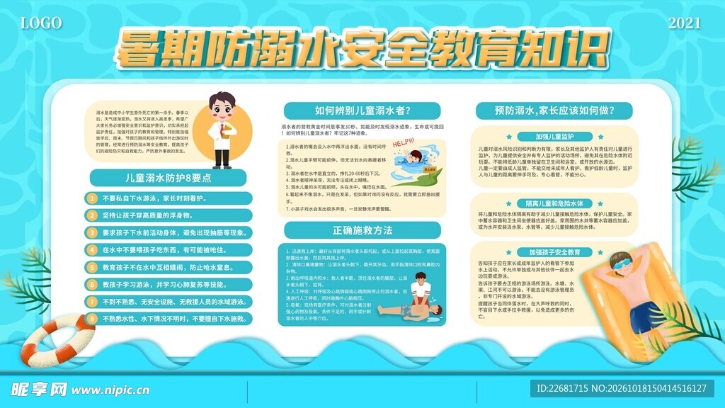 暑期防溺水安全教育板报