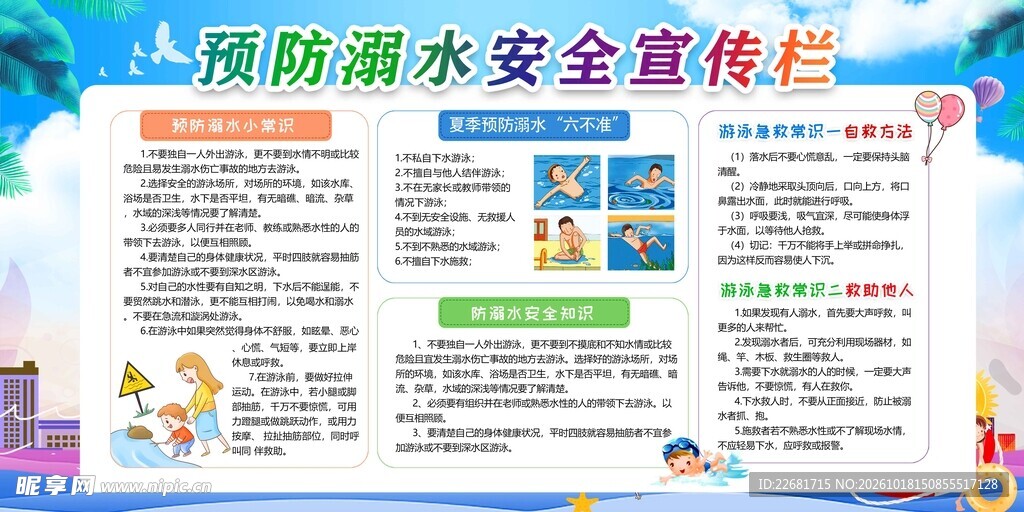 预防溺水安全宣传栏