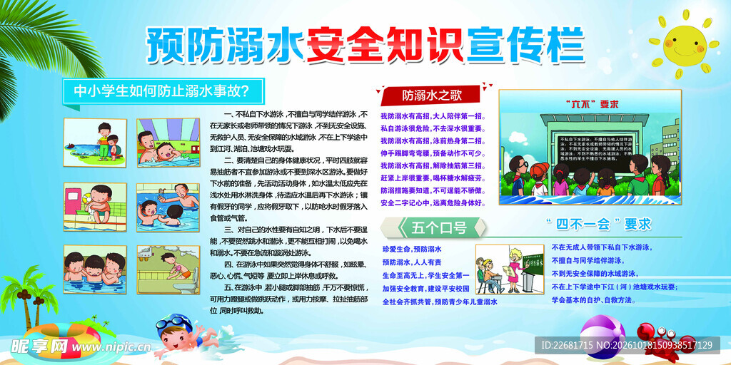 预防溺水安全宣传栏