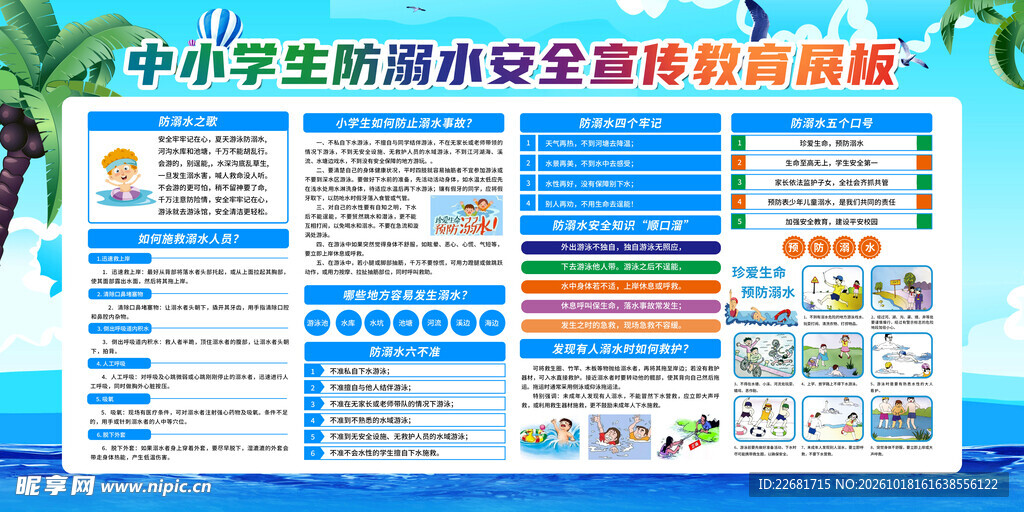 中小学生防溺水安全板报