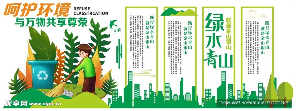 垃圾分类文化墙背景墙海报图案