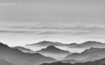黑白水墨远山景观