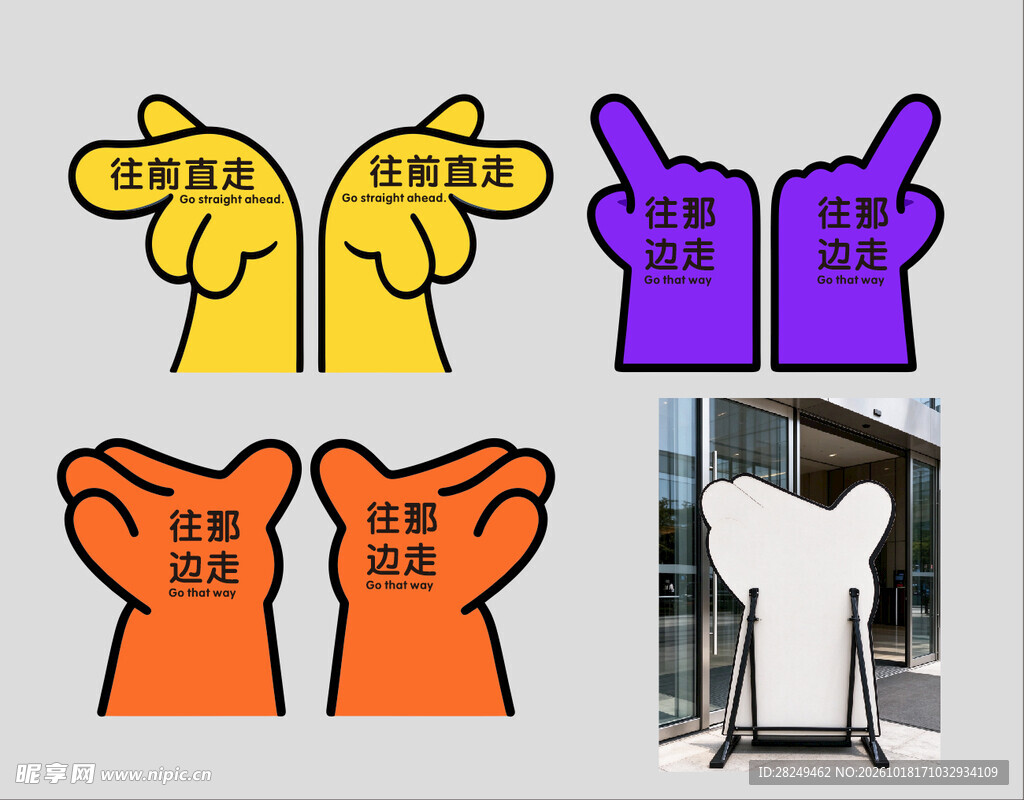 手部资势造型指示牌