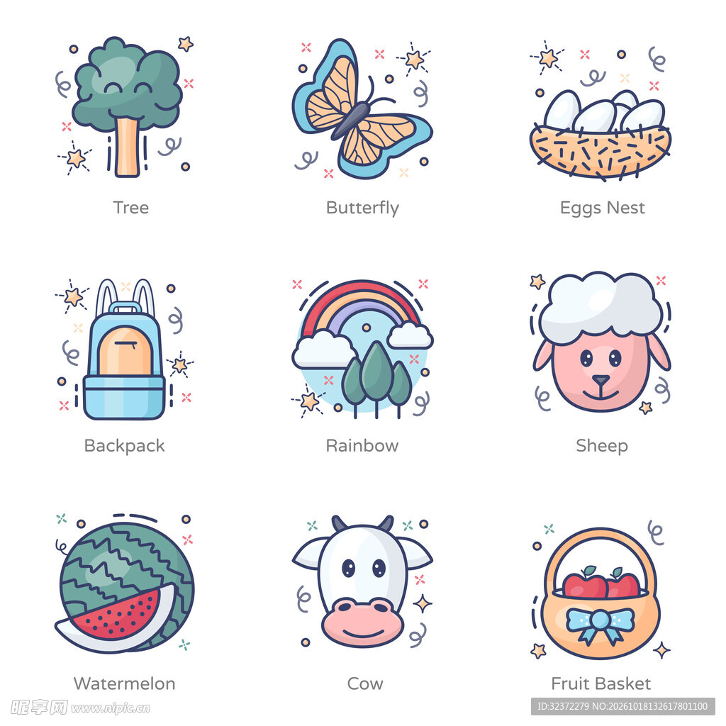 可爱卡通生活图标合集
